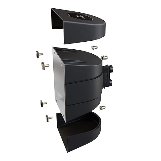 Crowd Control Warehouse - CCW Series WMB-220 Magnetic Wall Mount Retractable Belt Barrier -15 Foot Black Belt and Black ABS Case, Crowd Control Barriers