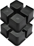 Bed Risers 2 inch, 3 inch, 4 inch, 6 inch or 8 inch Heavy Duty Furniture Risers, Up to 6000 Lbs L Shaped Design Bed Lifts Blocks for Couch Desk Sofa Table (Black, 4 Inch 8 Pack)