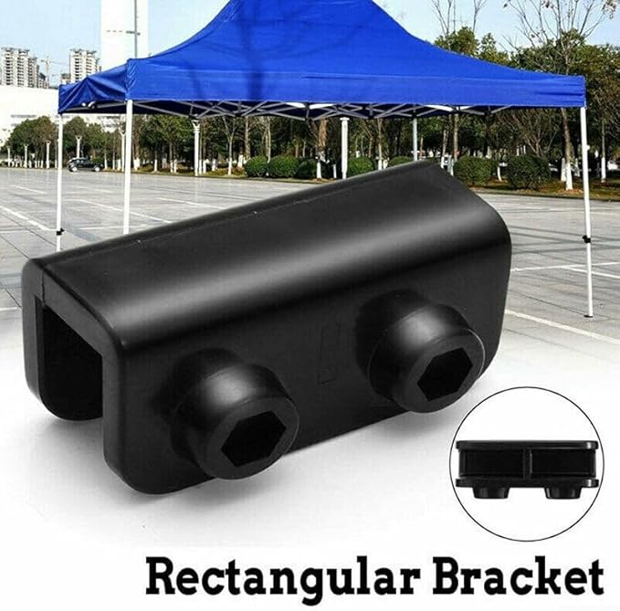 1Pc/4Pcs 2-Way Pop-up Gazebo Replacement Connector Spare Parts Rectangular Bracket Set, Canopy Truss Connector Replacement Parts Replacement Parts Black(1Pc)