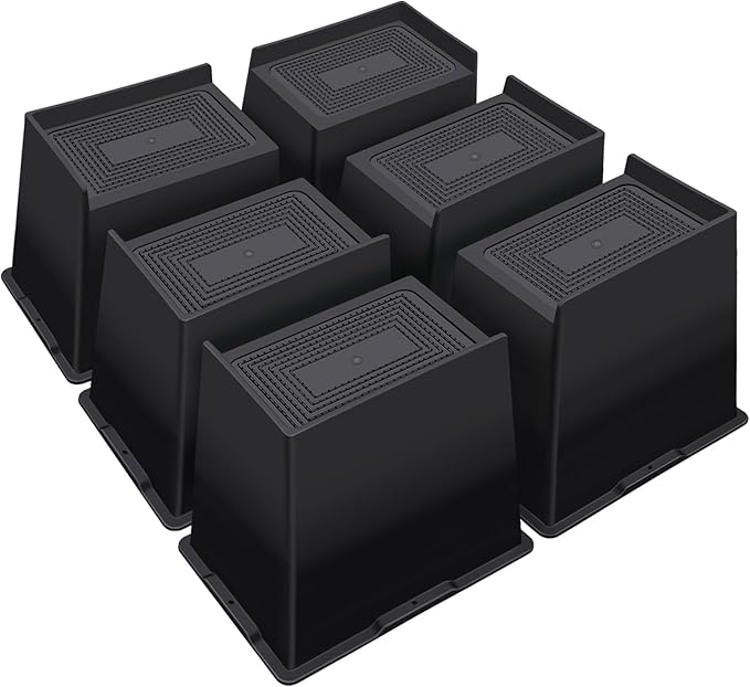 Bed Risers 6 Inch Heavy Duty,Oversized Couch Risers, Extra Wide Furniture Risers for Sofa Table Desk Headboard Chair Lifting,Rectangle Risering Blocks Support 6000 lbs(6 Pack Black)