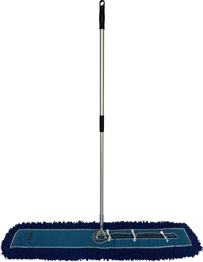 Heavy-Duty Industrial Closed-Loop Dust Mops - 6 Pack (Blue) - 48 Inch