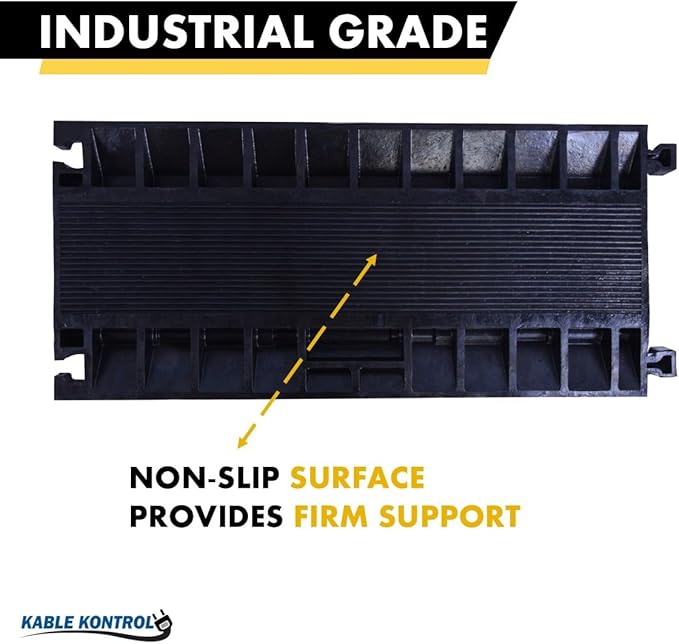 Kable Kontrol Atlas Cable Protector Wire Ramp - 3 Channel Bulk Wholesale Pallet - 20 Pcs - 35” Long Black & Yellow - 24000 Lbs Load Capacity - Rubber Speed Bump Wire Protector Cord Cover - CP9973