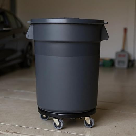 32 Gallon Outdoor Trash Can with Lid and Wheel, Rolling Trash Can with Removable Wheels, Commercial Trash Cans, Outdoor Garbage Can for Kitchen, Garage, Backyard and Patio（2 Pack）