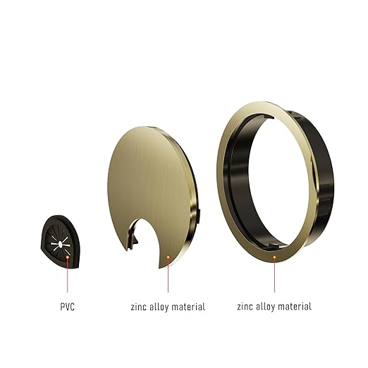 Desk Grommet 3-1/8 Inch 80mm, Zinc Alloy Computer Desk Wire Hole Cover, Office Desktop Cord Cable Hole Metal Ring, Bronze Tone