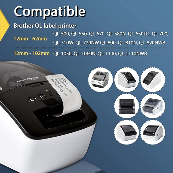 BETCKEY - Square Labels Replacement for Brother DK-1221 (0.9 in x 0.9 in), Compatible with Brother QL Label Printers [6 Rolls/6000 Labels, Red]