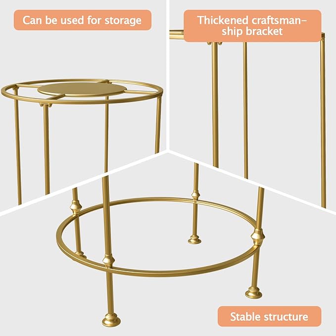 Round Garment Rack,Freestanding Clothes Hanging Rack,for Shopping Malls Retail Bedroom (Gold)