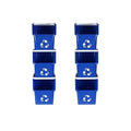Multi Bin Recycling System with Six Stackable 6 Gallon Recycle Bins to Build Your Recycling Center for Offices, Kitchen, Garages, Businesses- (Blue, 6 Pack)