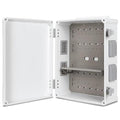 Outdoor Electrical Junction Box, ABS Water Resistant Enclosure with Internal Mounting Panel & Hinged Cover (16.5" H x 12.6" L x 6.1" W)