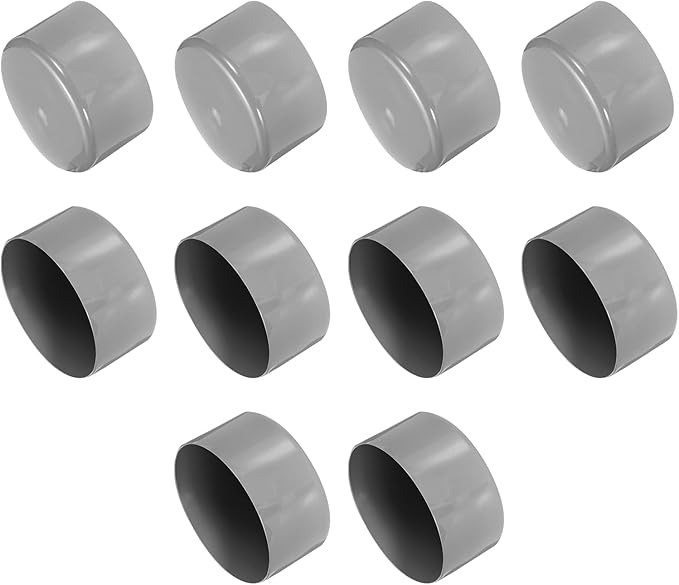 uxcell 10pcs Rubber End Caps 75mm ID Vinyl Round End Cap Cover Screw Thread Protector Light Gray