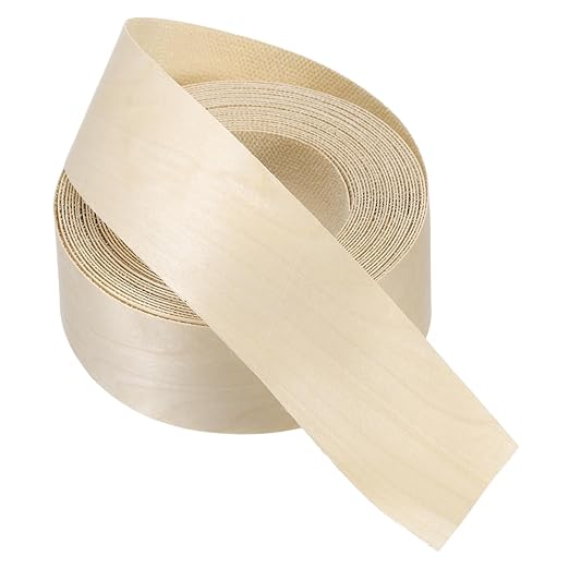 PATIKIL Birch Edge Banding, 2 Inch x 25 ft Wood Veneer Tape Pre-glued Flexible Plywood Edge Banding with Hot Melt Adhesive for Furniture Restoration