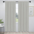 Easy-Going Rod Pocket Blackout Curtains for Bedroom, Room Darkening Window Curtains for Living Room, Thermal Insulated Noise Reduction Solid Window Drapes, 2 Panels(42x84 in, Greyish White)