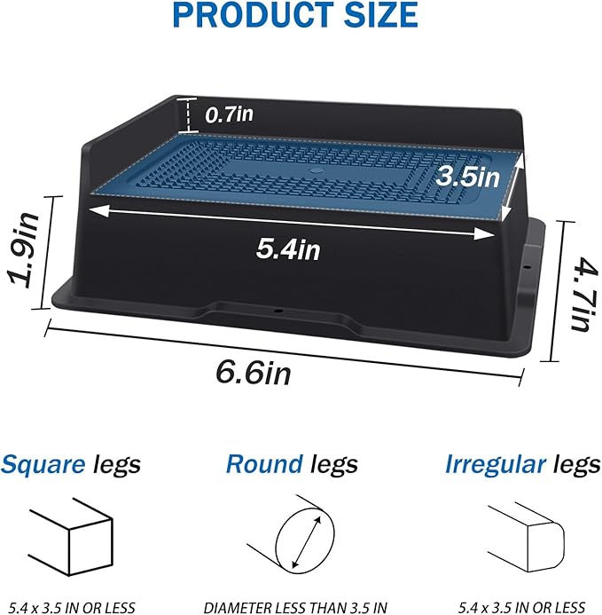 Bed Risers 2 Inch Heavy Duty,Oversized Couch Risers, Extra Wide Furniture Risers for Sofa Table Desk Headboard Chair Lifting,Rectangle Risering Blocks Support 6000 lbs(8 Pack Black)