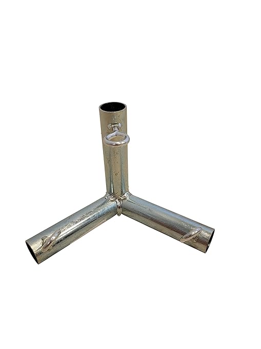 3/4" Canopy Frame Connector Fittings with Eyebolts (Receives 3/4" Diameter Pipe) (3-Way Corner Angle) 102 Degree Low Peak