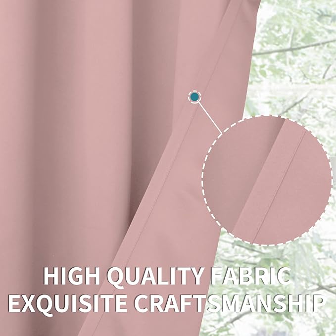 BGment Room Darkening Curtains 84 Inches Long - Grommet Thermal Insulated Drapes Window Treatment Curtains for Bedroom, 2 Panels, 52 x 84 Inch, Baby Pink