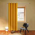 ChrisDowa Grommet Blackout Curtains for Bedroom - Thermal Insulated Room Darkening Curtains for Living Room (1 Panel Set, Mustard Yellow, 52W x 84L)