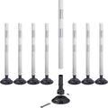 8 Pack Traffic Delineator Post Cones, High Visibility 3M Reflective Tapes, Flexible Spring Post with Detachable Base, for Highway Road Safety, Garage, Parking Lot (White, 36")
