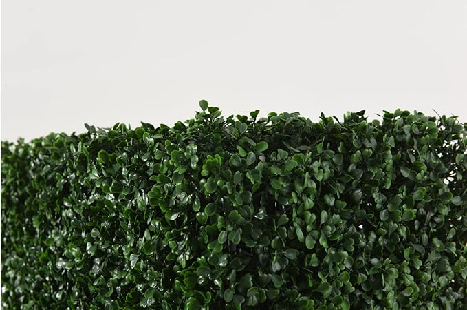 AGPL Artificial Boxwood Hedge Wall (38" Width* 12" Deep* 48" Height) with Dark Gray Stainless Steel Planter Box (48.0)