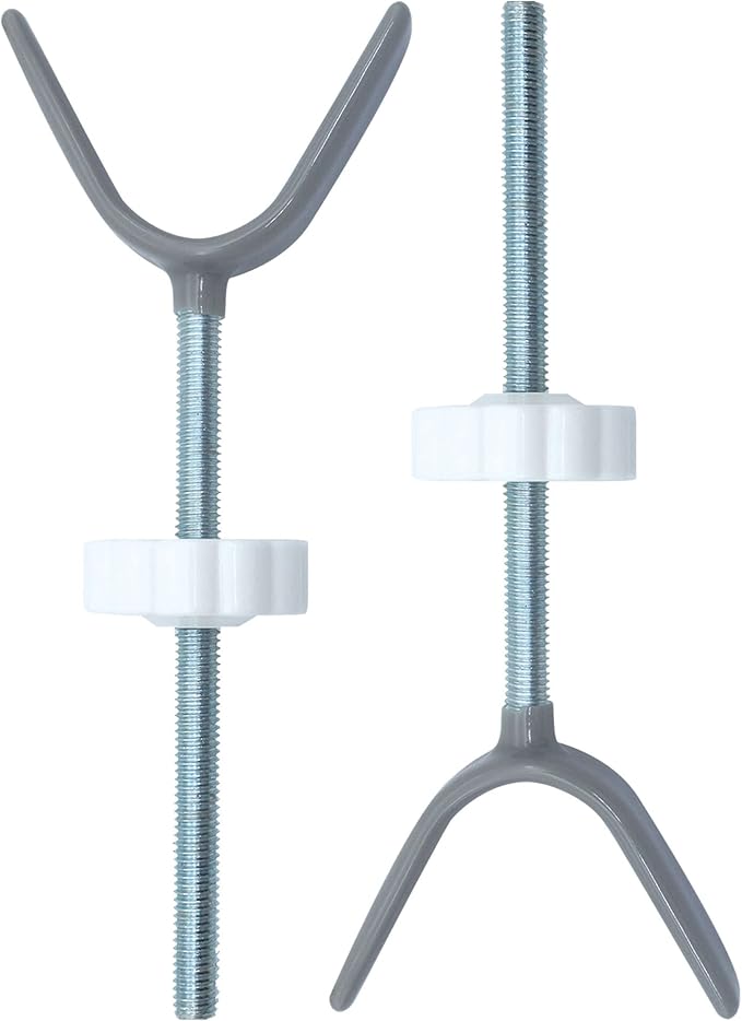 Baby Gate Banister Adapter Y-Spindle Rods - M8(8mm) for Pressure Mounted Baby and Pet Safety Stair Gates with Extra Long Wall Mounting Screws Rod & Bolts (Y-Grey-2 Pack)