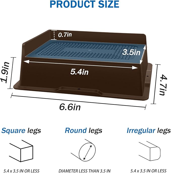 Bed Risers 2 Inch Heavy Duty,Oversized Couch Risers, Extra Wide Furniture Risers for Sofa Table Desk Headboard Chair Lifting,Rectangle Risering Blocks Support 6000 lbs(4 Pack Brown)