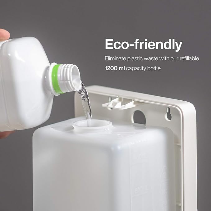 Luxton Home Automatic Hand Sanitizer Dispenser with Stand and Drip Catcher and Refillable Bottle for Restaurants, Schools, Churches - Sanitizer Stand