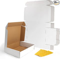 RLAVBL 13x10x3 Shipping Boxes Set of 25, White Corrugated Cardboard Box for Packing, Mailing, Business