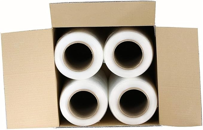 4 Rolls 18" x 1500 FT Pre-Stretched Stretch Wrap 33 Gauge (80G Equivalent) Clear Hand Shrink Pallet Wrap Film for Moving and Warehouse - Shipping Depot