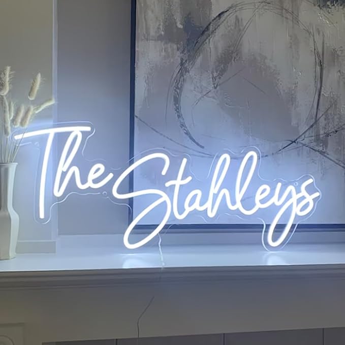 Custom Neon Sign, 2026 Xmas Present LED Lighted Neon Name Logo Sign Personalized for Bedroom Wall Decor, Illuminated Neon Light Sign Customizable for Home Birthday Wedding Party Bar Business (16-60")