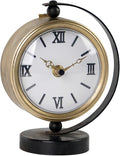 NIKKY HOME Gold Table Clock, Vintage Desk Clock Silent Non-Ticking Battery Operated Decorative Mantel Desk Shelf Clock for Living Room Decor