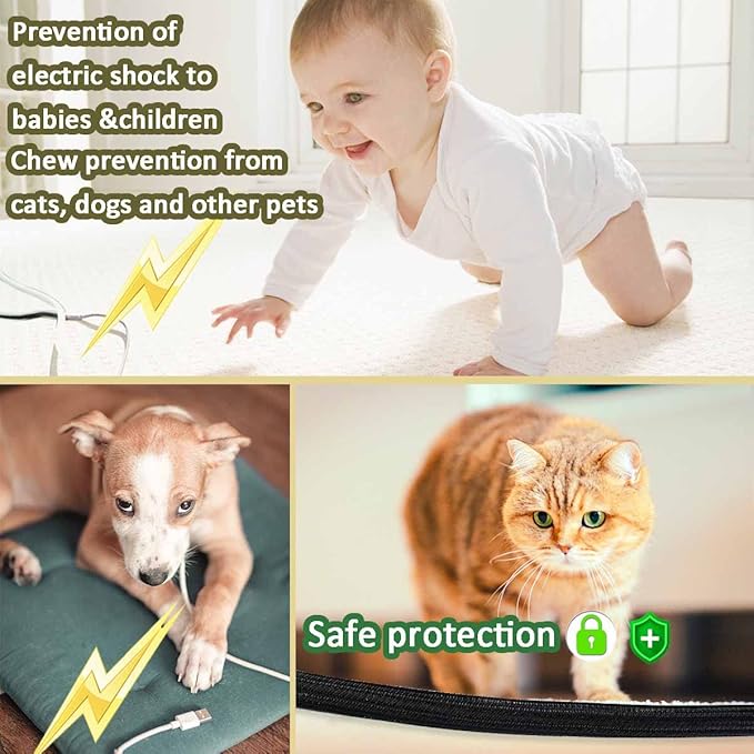 13 1/8ft -1/2 Inch Cord Management Sleeve Braided Split Black Cable Protectors Pet Proof - Braided Self-Wrapping Wire Loom Tube for Desk PC/TV/Computer/Projector/Home Theater/Engine Bay