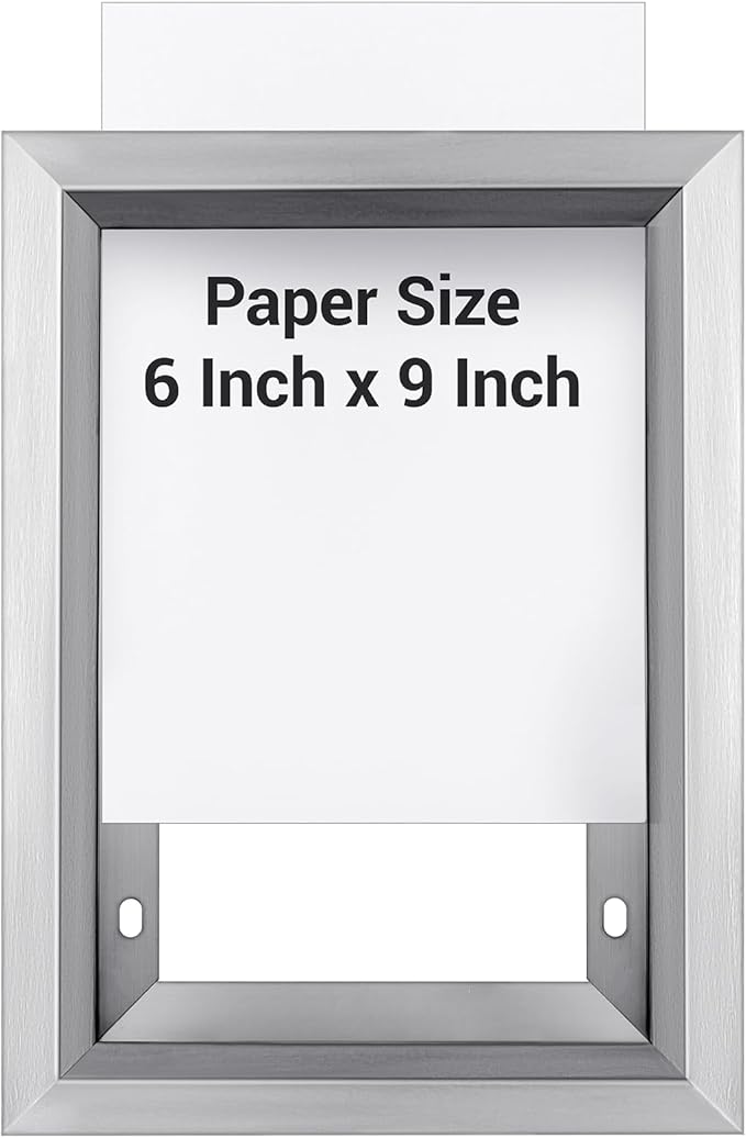 Blulu HPD Inspection Frame Heavy Duty Elevator Certificate and Notice Frame 6 x 9 Inch Interior Stainless Steel Holder for Elevator Interiors Commercial Public Use