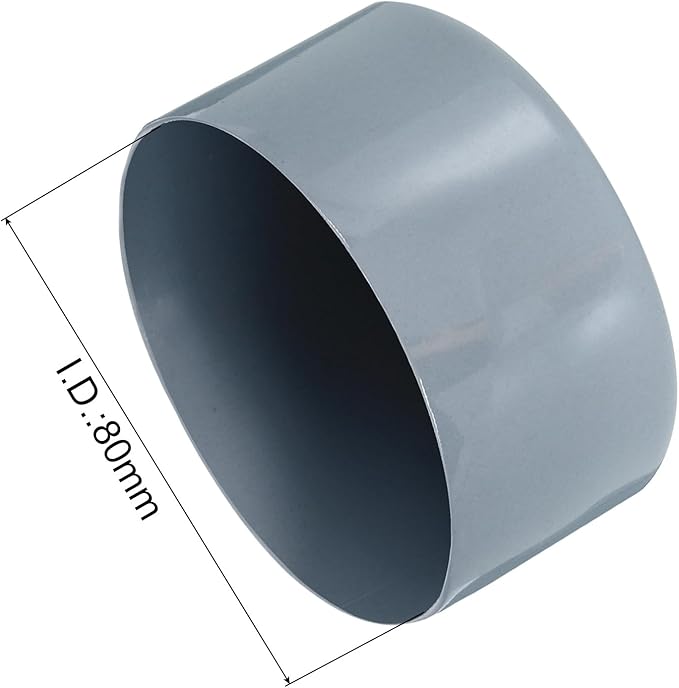uxcell 4pcs Rubber End Caps 80mm ID Vinyl Round Tube Bolt Cap Cover Screw Thread Protectors Grey, 50mm Height
