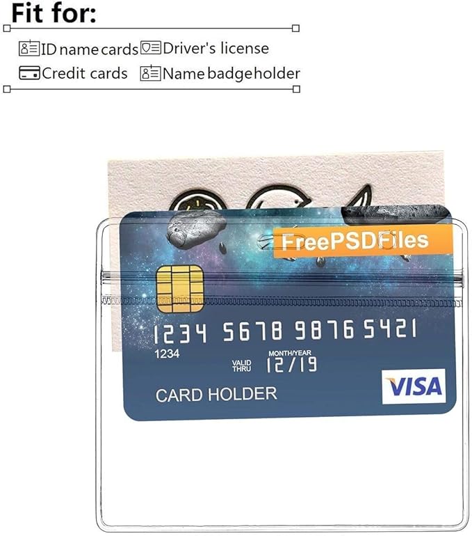 Clear Plastic Horizontal Name Tag Holders and Metal Badge Clips with Vinyl Straps Waterproof PVC ID Card Badge Holder 3x4 Inch(25 Pack, Horizontal Large 3x4)