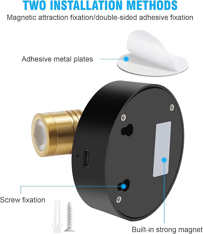 Wireless Rechargeable LED Spotlight Battery Powered Picture Lights Indoor Spot Lights Puck Lights with Remote for Wall Art Display Dartboard Painting Artwork Accent Closet (Gold-3000K)