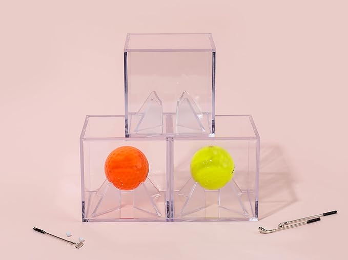 Baseball & Golf Ball Display Case Acrylic Cube Square Clear Memorabilia Display & Storage Sports Official Baseball Accessories (Golf Ball Case, Standard)