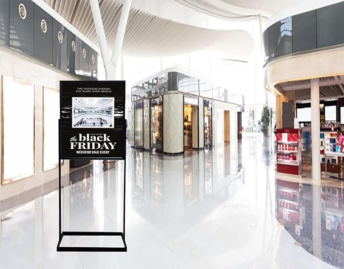 ASIA SOURCES, INC Premium Floor Sign Holder with rectangular tube base. (22"x28)