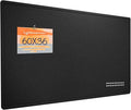 Large Bulletin Board - 60 x 36 Inches, Decorative Felt Pin Board for Wall - 5' x 3' Foldable Photo Display Board with Self-Adhesive Tape, Includes 20 Push Pins - Black