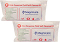 Bloodborne Pathogen & Vomit Cleanup Kit 2pack- Be OSHA Compliant| First Response Spill Kit for Bodily Fluids | Bodily Fluid Clean Up Pack| Ideal for Schools, Restaurants & Retirement Homes-2pack