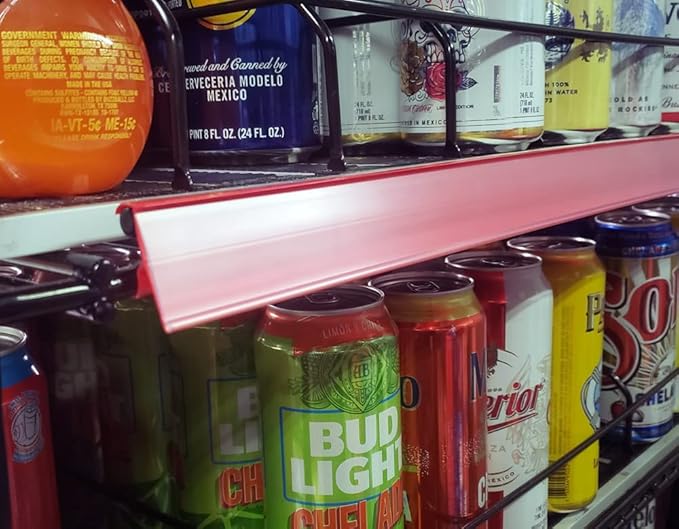 Price Tag Holder and Molding for Double Wire Cooler/Freezer Shelves | 30" Long | 1.25" High | 25 Pack | Red