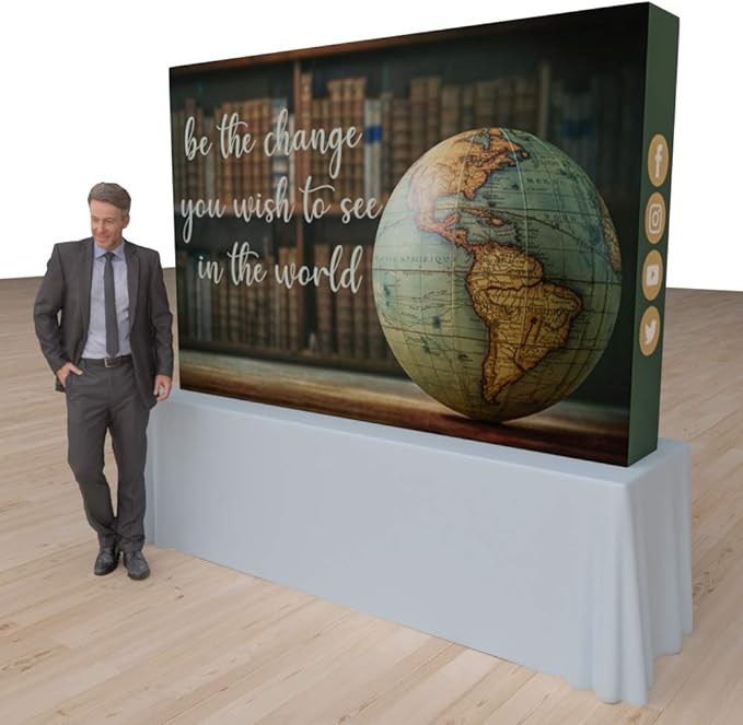 Vispronet Pop-Up Tension Fabric Trade Show Display Booth Frames (7.4ft x 5ft)