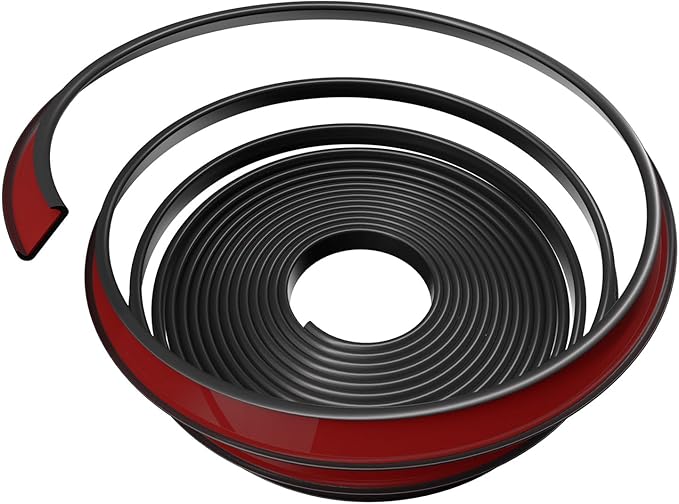 U-Shape Edge Banding, 0.8 inch x 20ft Edge TPE Self Adhesive Veneer Edging Trim Flexible Edge Protector, Strip for Countertop Cabinets Table Restoration Shelves, Black