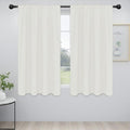 Easy-Going Rod Pocket Blackout Curtains for Bedroom, Room Darkening Window Curtains for Living Room, Thermal Insulated Noise Reduction Solid Window Drapes, 2 Panels(52x56 in, Ivory)