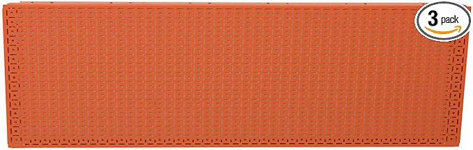 OmniWall Modular Metal Pegboard System, 16x48 inches, Steel Construction, Wall-Mounted Tool Storage (Orange, Horizontal)