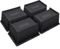 Bed Risers 4 Inch Heavy Duty,Oversized Couch Risers, Extra Wide Furniture Risers for Sofa Table Desk Headboard Chair Lifting,Rectangle Risering Blocks Support 6000 lbs(4 Pack Black)