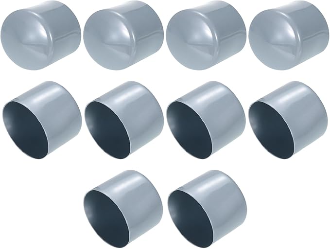 uxcell 10pcs Rubber End Caps 50mm(2") ID Vinyl Round End Cap Cover Screw Thread Protectors Grey
