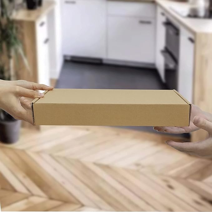 MEBRUDY 13x10x2 Inches Shipping Boxes Pack of 25, Small Corrugated Cardboard Box for Mailing Packing Literature Mailer