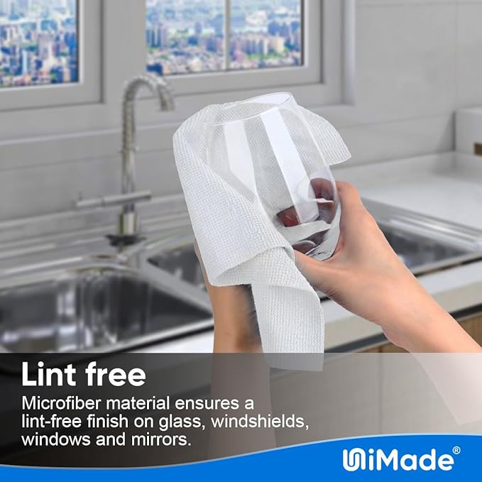 Microfiber Cleaning Cloth, 20 Pack Reusable Microfiber Towels for Cars Lint Free Cleaning Shop Towel Rags for Home Kitchen Automotive Bar Mechanic Restaurant Garage, 11.5"x 11.5", White