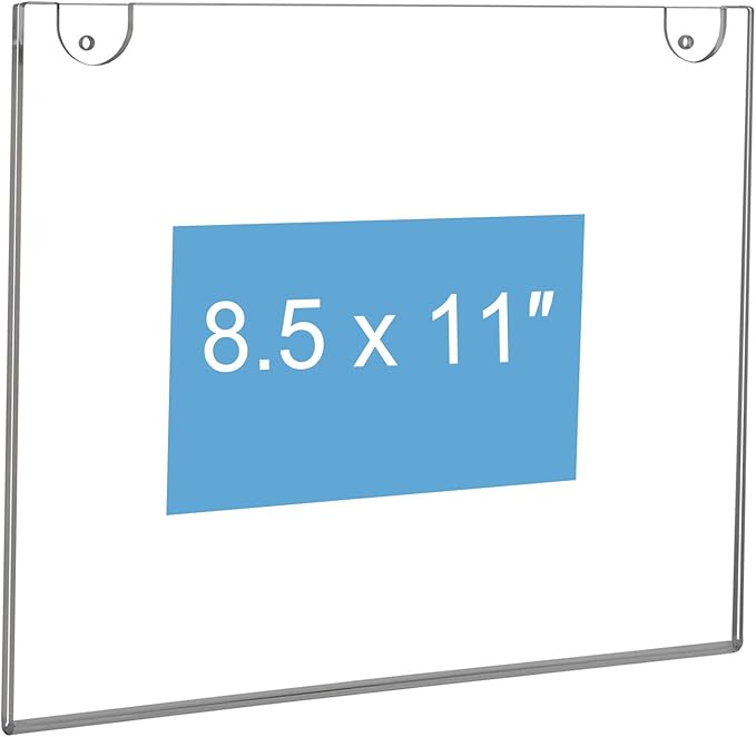 NIUBEE 20-Packs Acrylic Wall Mount Sign Holder 8.5 x 11, Clear Ad Frames for Papers.