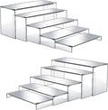 10 Pcs Acrylic Display Stands, 12" Clear Rectangular Display Shelf for Showcase, Collectibles, Cupcake, Dessert