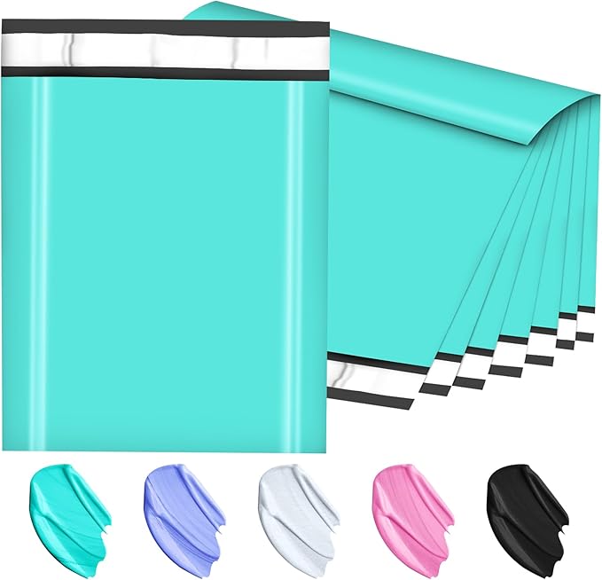 Poly Mailers 14.5x19, Large Shipping Bags 100 Pack, Poly Bags For Shipping with Self Seal Adhesive, Waterproof and Tear-Proof Mailing Envelopes for Small Business (Teal）