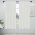 Easy-Going Rod Pocket Blackout Curtains for Bedroom, Room Darkening Window Curtains for Living Room, Thermal Insulated Noise Reduction Solid Window Drapes, 2 Panels(42x72 in, Ivory)